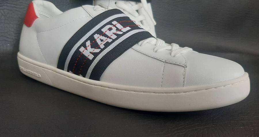 Karl Lagerfeld White Strap Sneakers Size 5 Open Box