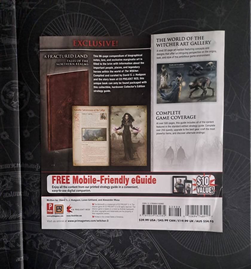 The Witcher 3 wild hunt collector's edition art book and strategy guide.