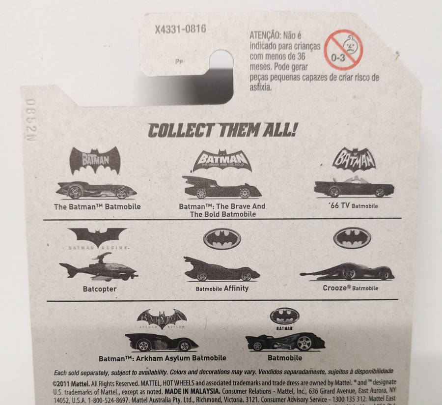 2012 Hot Wheels Batman Themed Assortment (Set of 6/8 cars)