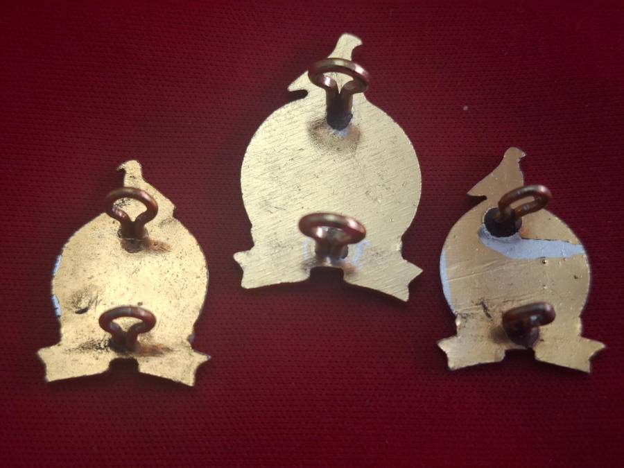 RHODESIAN DEFENCE UNIT - ANODISED CAP + FACING PAIR COLLAR BADGES -        (122)