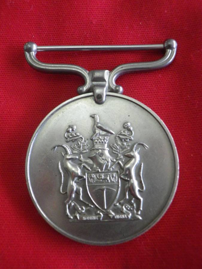 RHODESIA - FULL SIZE RhGSM - TO A. 11491 F/R MUMVUWA -SERVED IN SBY. POLICE RESERVE-SEE BELOW (207)