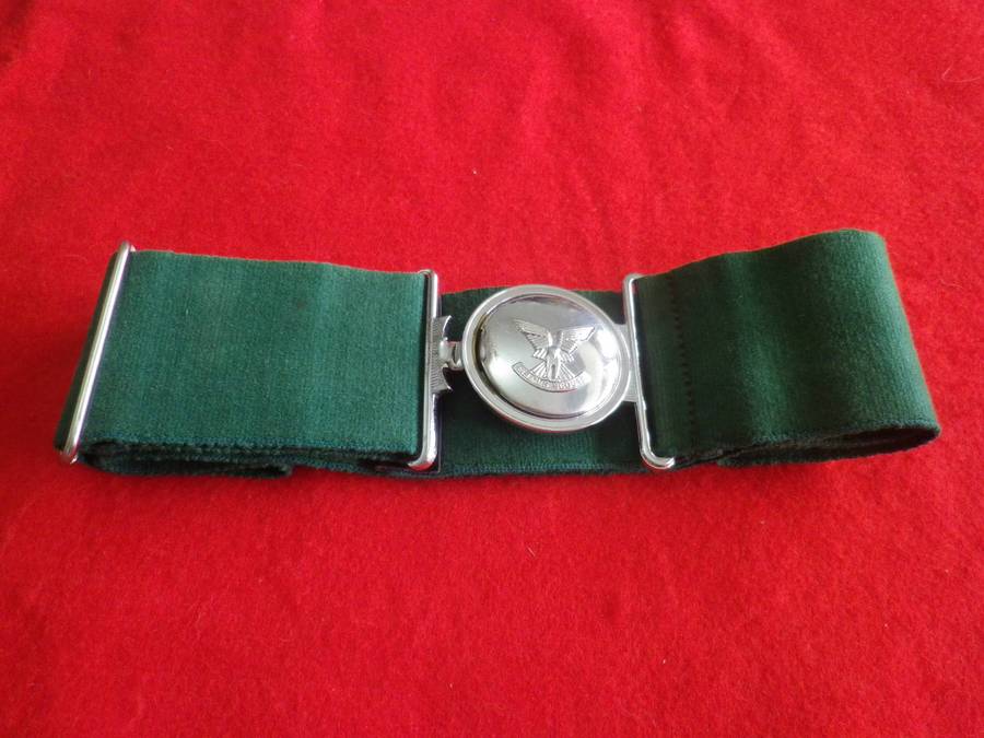 RHODESIAN SELOUS SCOUTS STABLE BELT- BUCKLE REUTELER STAMPED  - MAX LENGTH 82CM/32"     (261)