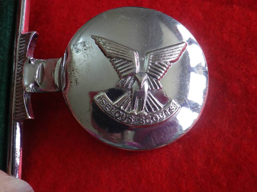 RHODESIAN SELOUS SCOUTS STABLE BELT- BUCKLE REUTELER STAMPED  - MAX LENGTH 82CM/32"     (261)