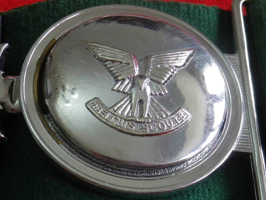 RHODESIAN SELOUS SCOUTS STABLE BELT- BUCKLE REUTELER STAMPED  - MAX LENGTH 82CM/32"     (261)