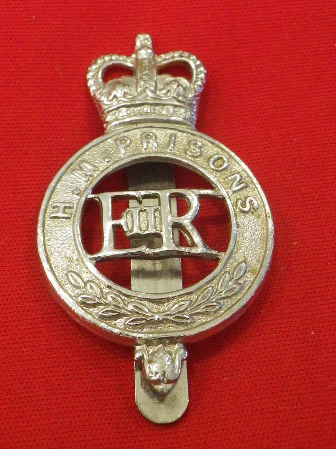 RHODESIA & NYASALAND / SOUTHERN RHODESIA - CHROME PRISONS CAP BADGE - MADE FIRMIN   (8986)