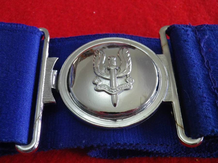 RHODESIAN SAS STABLE BELT- BUCKLE REUTELER STAMPED -   MAX LENGTH 107CM/42"     (260)