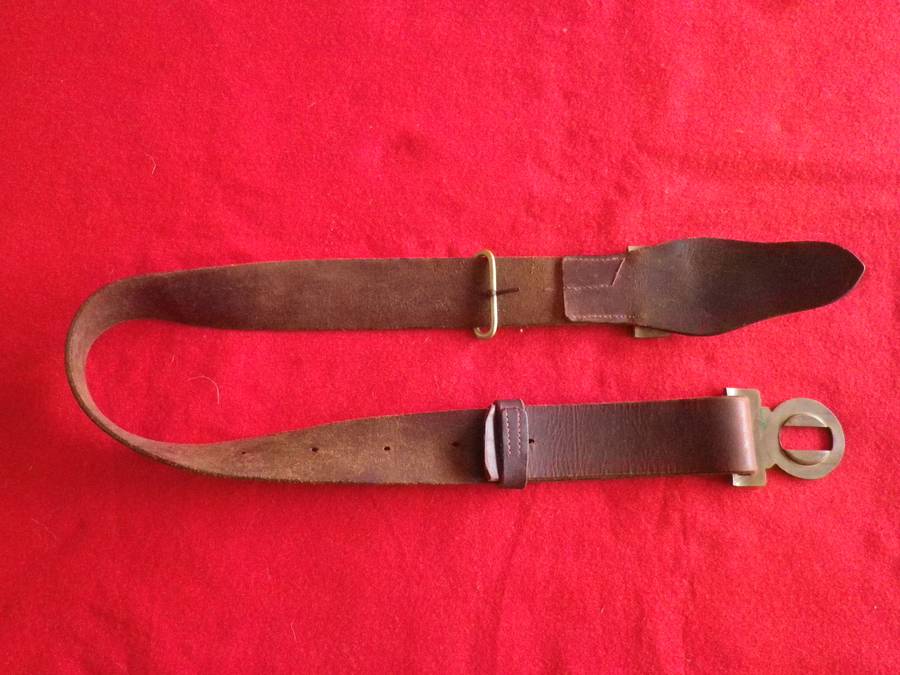 RHODESIA BSAP - LEATHER BELT + 2ND PATT BRASS BUCKLE - MAX LENGTH 89cm/35"   (8994)