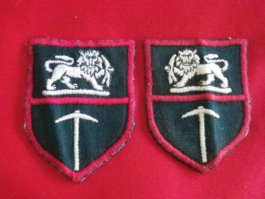 RHODESIAN ARMY - FACING PAIR  EMBROIDERED SHOULDER PATCHES      (199)