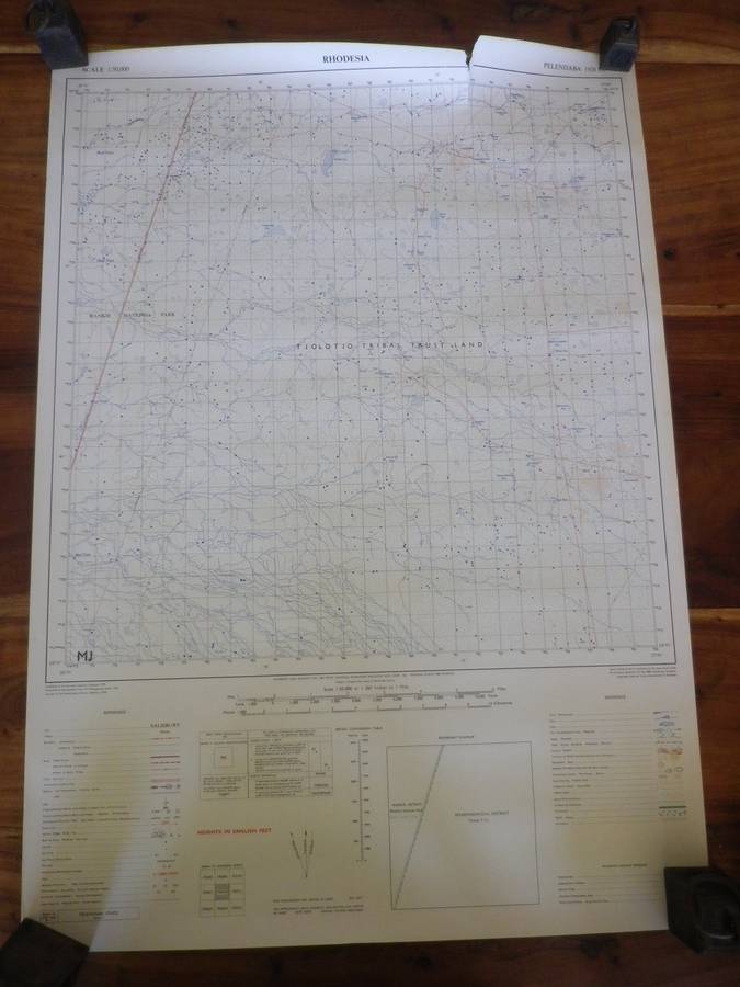 RHODESIA 3 X ORIGINAL MAPS - CHIBI, PELENDABA + NYAMANDHLOVU - SEE PICS - CONDITION ISSUES  (8958)