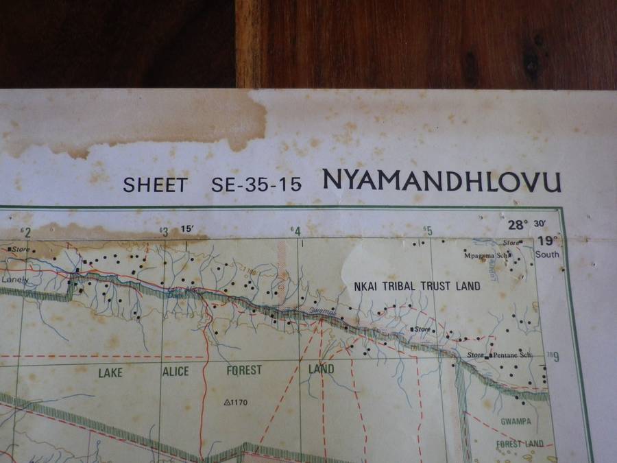 RHODESIA 3 X ORIGINAL MAPS - CHIBI, PELENDABA + NYAMANDHLOVU - SEE PICS - CONDITION ISSUES  (8958)