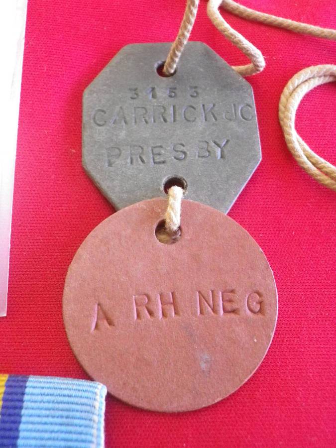 RHODESIAN RhGSM + Z.I.M TO 3153 SGT J.C. CARRICK + ID + DOG TAGS - SEE BELOW   (221)