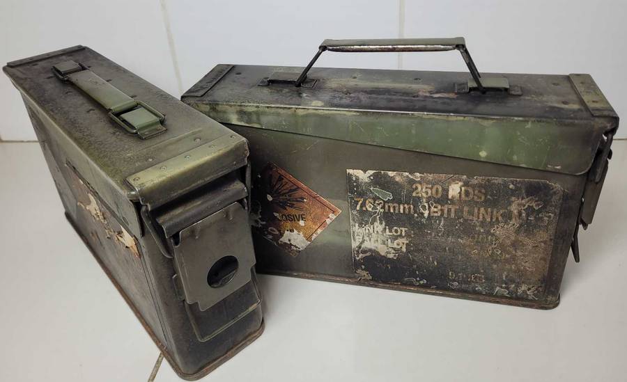 250 Rounds, 7.62mm Vintage Military Ammunition Box Bundle (Bid Per Lot)