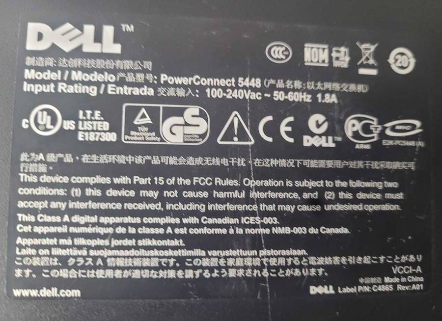48-Port DELL (Power Connect 5448) Ethernet.