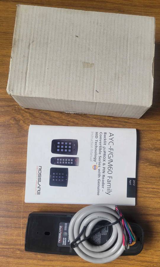 UNUSED... Rosslare AYC-G60  Mullion Backlit go-Prox & PIN Reader - Convertible Ayc-g60