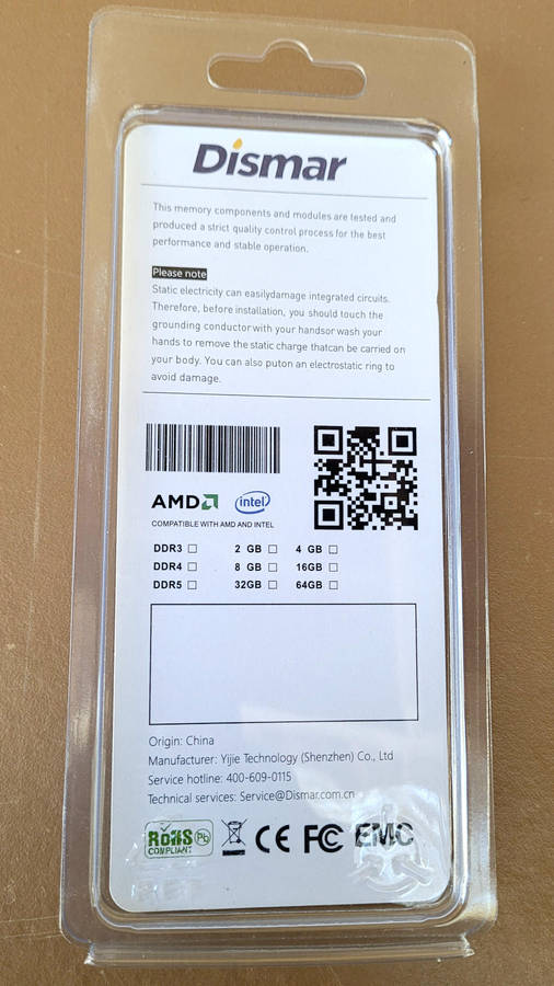 8 GB DESKTOP MEMORRY Card - Compatible With INTEL AMD-Up To 64 GB.  (Bid Per Piece)