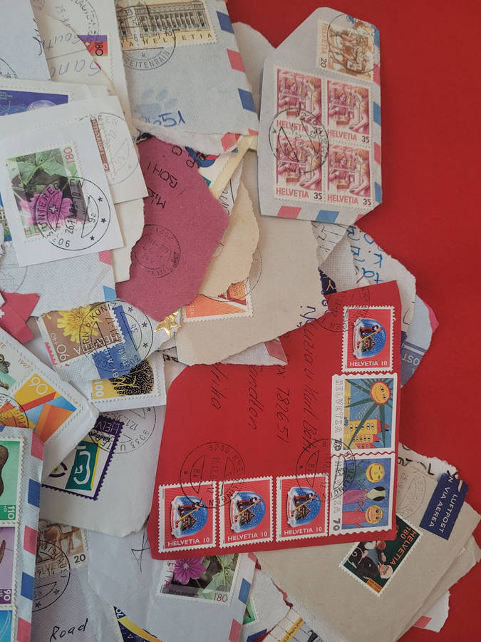 180x HELVETIA Stamps On Card
