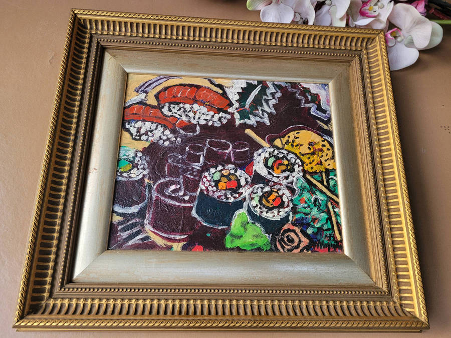 SIGNED Old Thick-Oil-On -Board Painting (29.5x24)cm