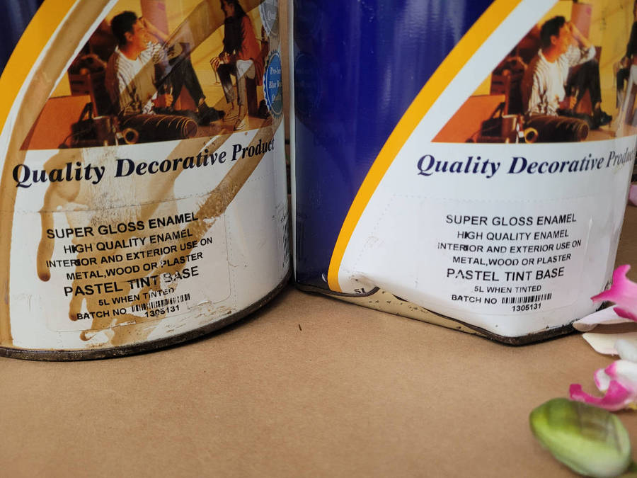 UNUSED...PROMAC Super Gloss Enamel (Pastel Tint Base) DENTED As Pictured. Bid Per Piece-To Take Both