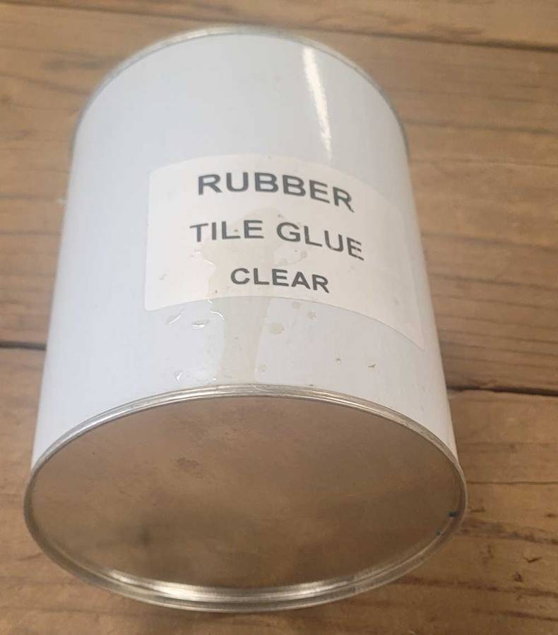 570 ML Clear  Rubber-Tile Glue Tin. (Bid Per Tin)