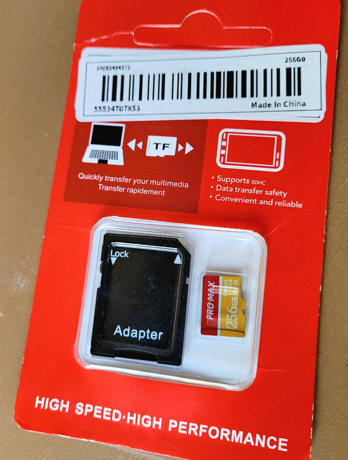 256 GB High Speed Micro SD Card (With Adaptor)