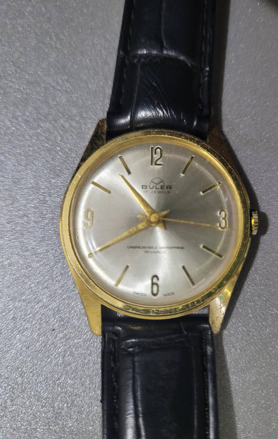 BULER NIVAROX (1262) 17 Jewels Hand-Wound Anti-Magnetic Diamond-Tooled Wrist Watch. WORKING...