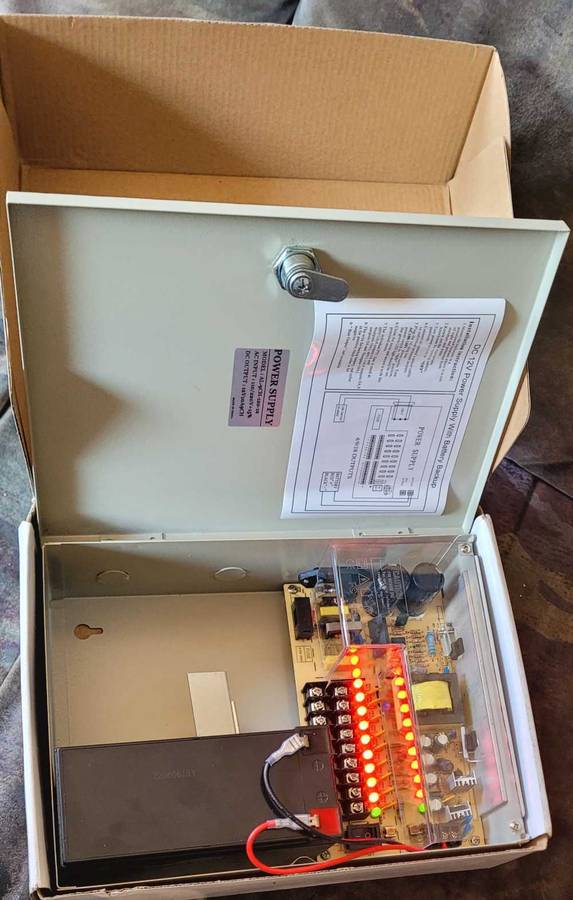 UNUSED 12v Back Up Power Supply. No Key/Screws