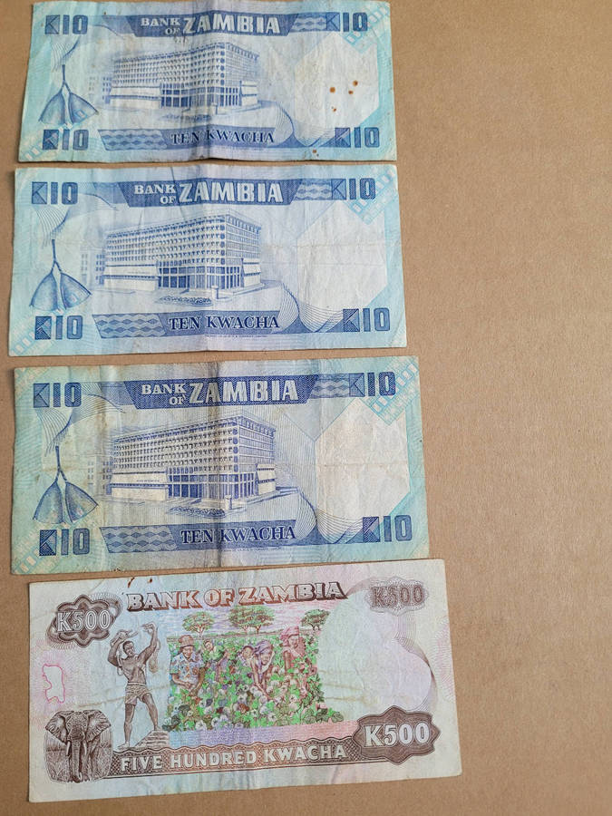 BANK NOTES #3 (As Pictured) ZAMBIA  (Bid Per Piece-To Take All 12x)
