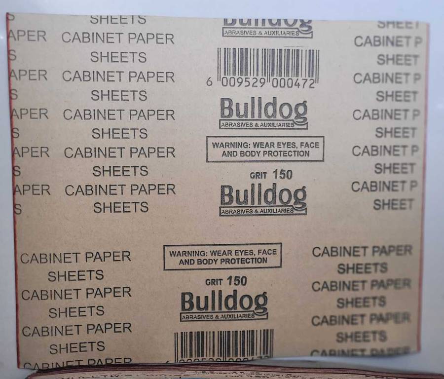 P150 Standard Aluminium Oxide Abrasive Paper Sheet. (230x280)mm. (Bid Per Piece - To Take All 24x)