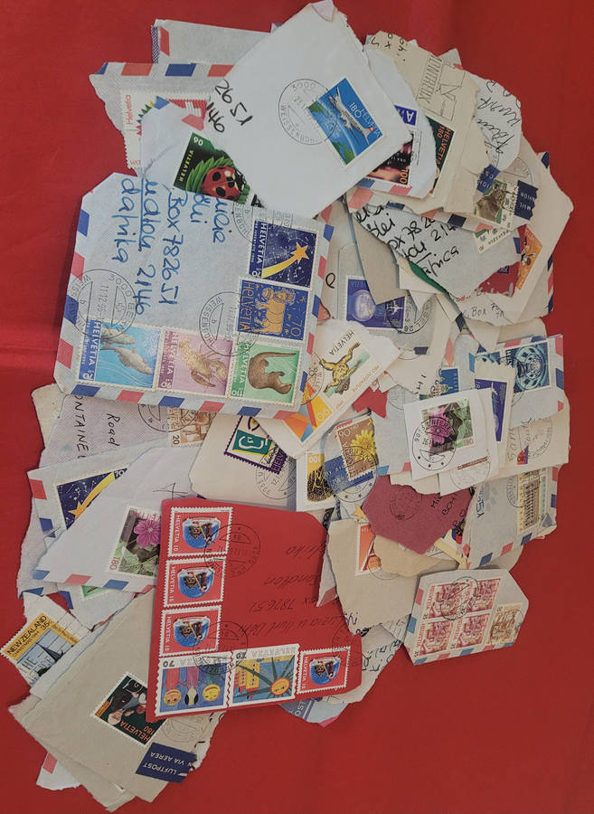 180x HELVETIA Stamps On Card