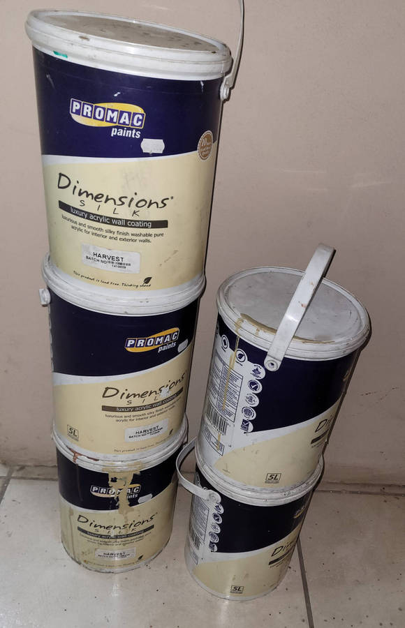 5L  PROMAC (HARVEST COLOUR) Luxury Acrylic Wall Coat (Bid Per Piece-To Take Both)