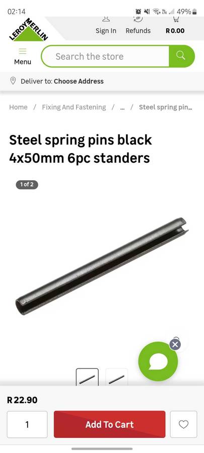 Steel Tension Pins / Spring Dowel Pins. (Minimum 50x). Bid Per Piece