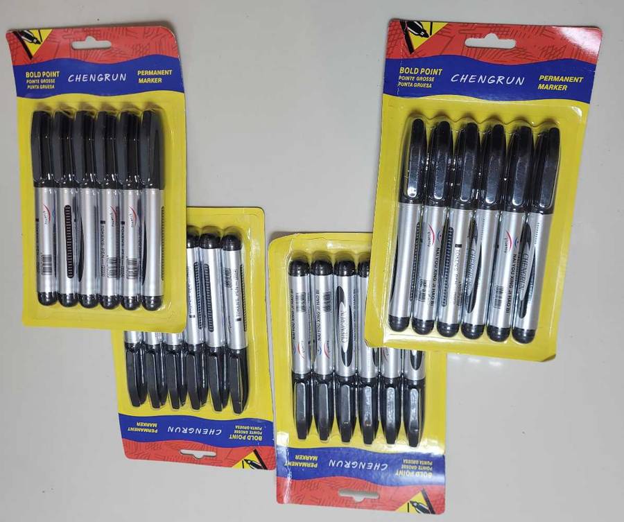 CHANGRUN 6-Piece Pack Permanent Markers (Bid Per Pack)    LAST 2x