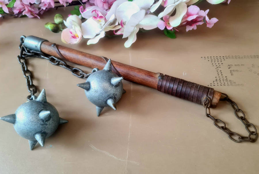 ANTIQUE Well-Preserved Twin-Ball Flail / Mace