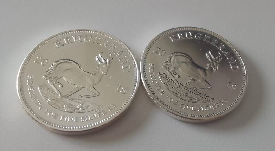 2018 SILVER 1OZ KRUGERRAND (BU) - BUY NOW - bid per coin X2