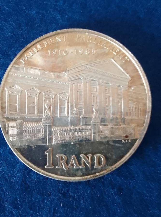 1985 SILVER PROTEA R1 PARLIAMENT PROOF COIN