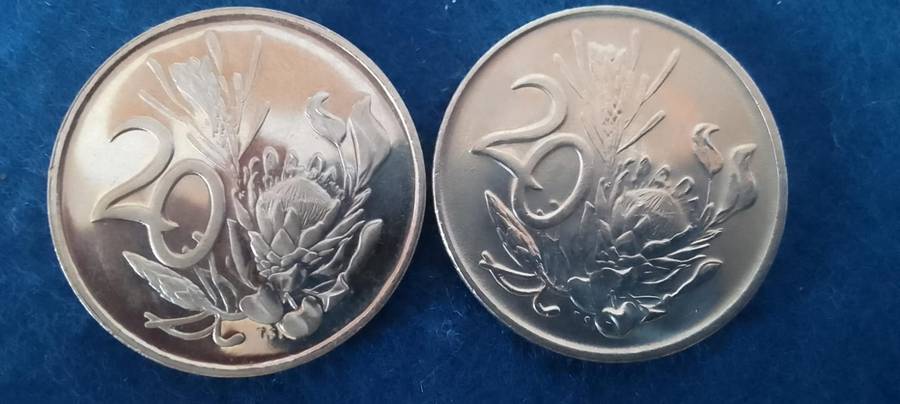 TWENTY CENT NICKEL COIN (RSA) -  (1980/1981)  - 2 BRILLIANT  COINS - AUNC