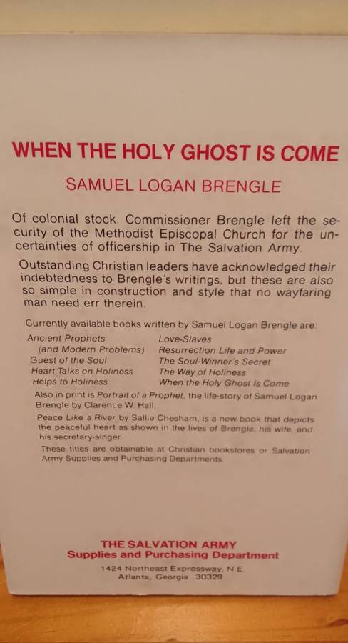 Book:  When the Holy Ghost is come - col. Brengle