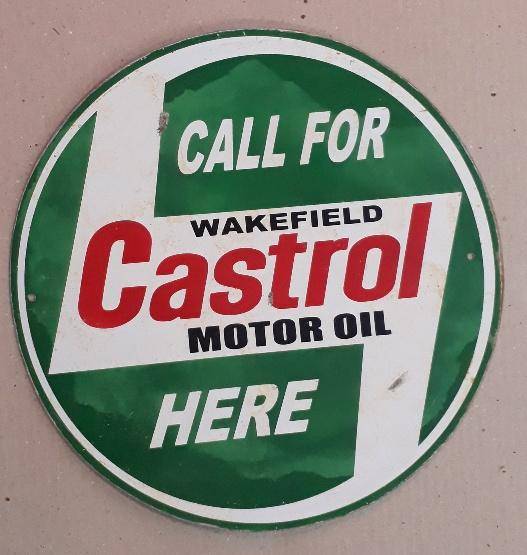 CASTROL MOTOR OIL GARAGE USED METAL SIGN
