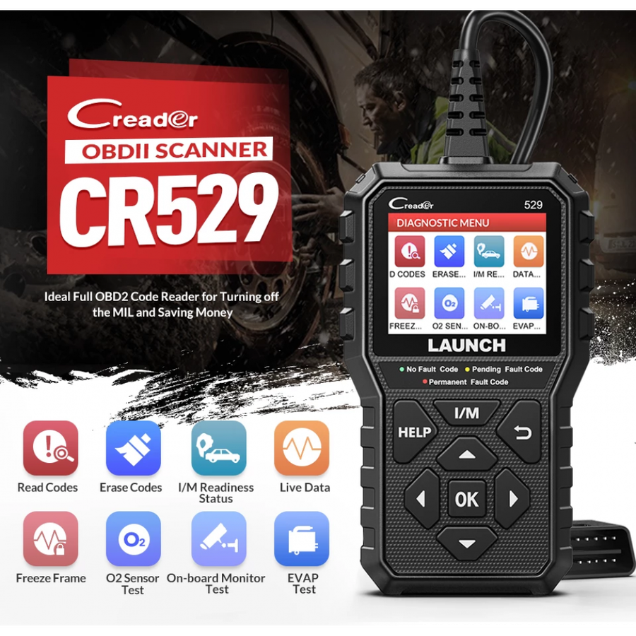 Launch Creader CR529 OBDII Diagnostic Code Reader Scanner