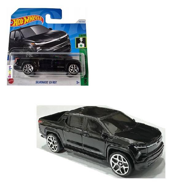 Hot Wheels Hotwheels 2024 110/250 Chevy Silverado EV RST Pickup Green Speed 1/64 scale