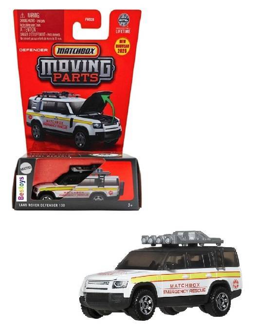 Matchbox Moving Parts 2025 Release D Land Rover Defender 130 "Emergency Rescue"