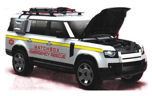 Matchbox Moving Parts 2025 Release D Land Rover Defender 130 "Emergency Rescue"