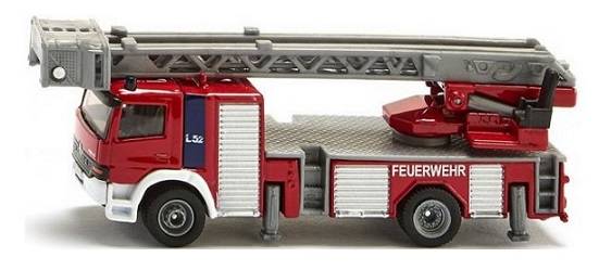 SIKU Diecast Model 1841 Mercedes Benz Extending Ladder Fire Truck Engine 1/87 HO railway scale
