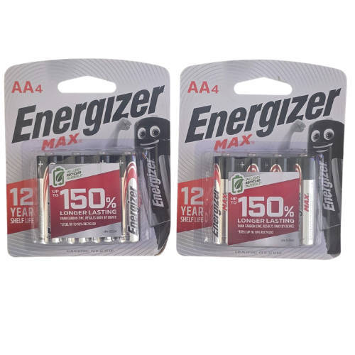 Energizer Max AA Batteries (2 x 4-Pack) - 8 Batteries Total