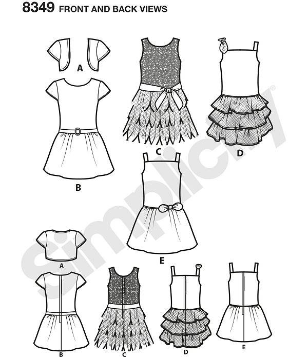 Simplicity 8349 - American Girl Brand - Girls Party Dresses - Sewing Pattern