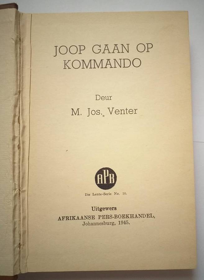 Joop gaan op kommando (M Jos Venter) *** LEESKOPIE ***