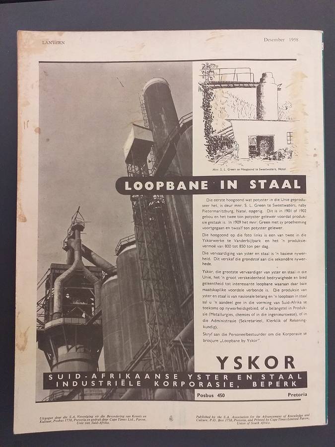 Lantern Tydskrif Magazine Oct-Des 1958 vol 8 nr 2