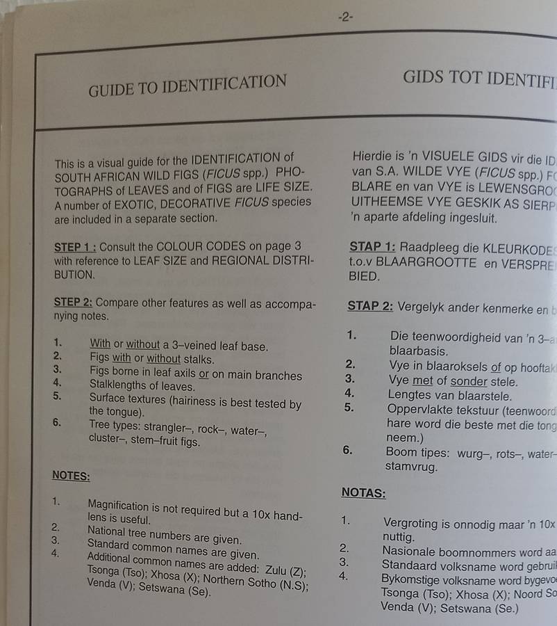 SA Ficus Identifikasiegids Identification Guide (Marthinus Steyn) SA Acacia Identifikasiegids