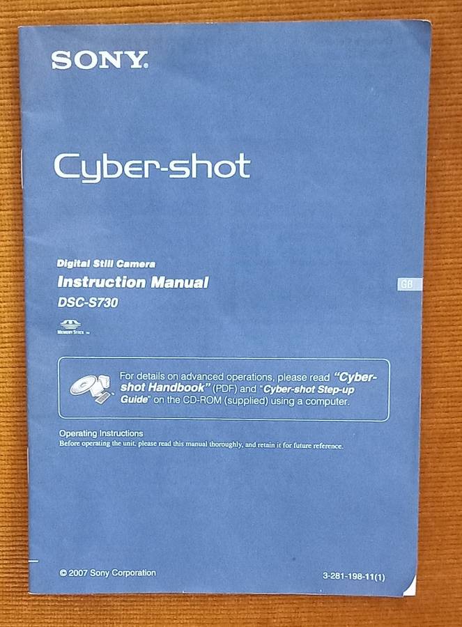 Sony Cybershot DSC S730 7,2MP working order with extras