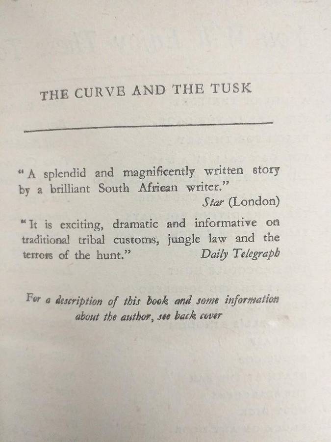 Stuart Cloete 2 books bound as one: The curve and the tusk & Gazella
